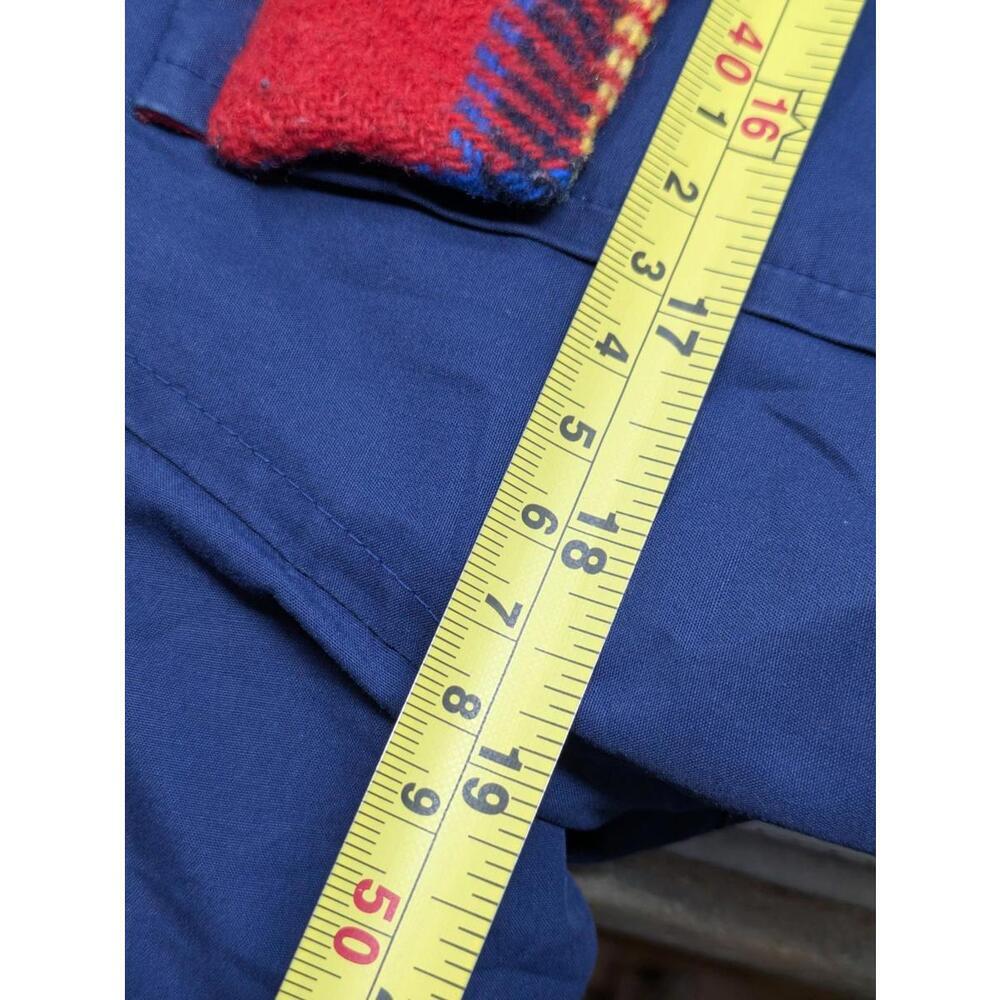Vintage Tommy Hilfiger Striped Down Puffer Hooded Jacket 90s Mens M Red Blue - Picture 8 of 10